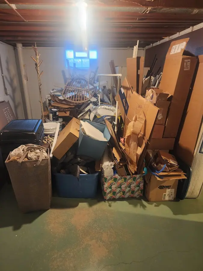 Roll-off dumpster container at job site for 6 Yard Dumpster Rental in New River